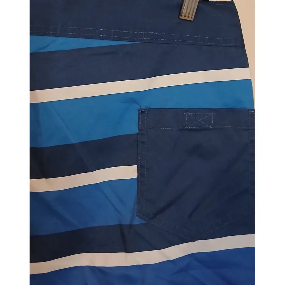 Bud Light Beer Board Shorts Mens 38 Blue Striped Swim Trunks Licensed